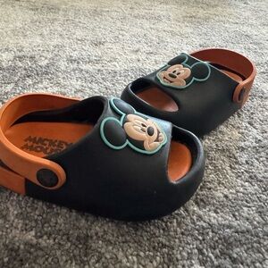 Disney Black and Orange Mickey Mouse Slide Sandals